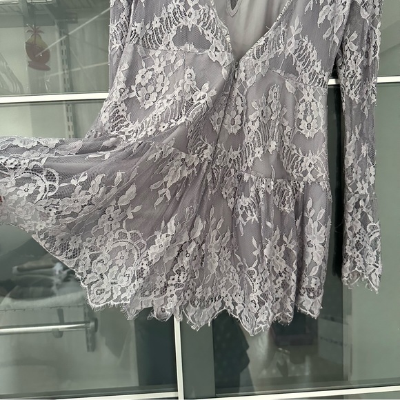 FP - Light purple lace long sleeve romper - Picture 6 of 8